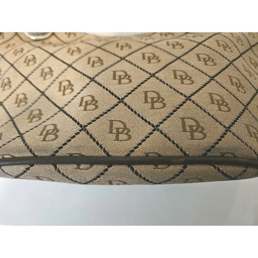 Dooney & Bourke Signature Diamond Jacquard Small Handbag Brown 11x8x5 - Picture 11 of 16